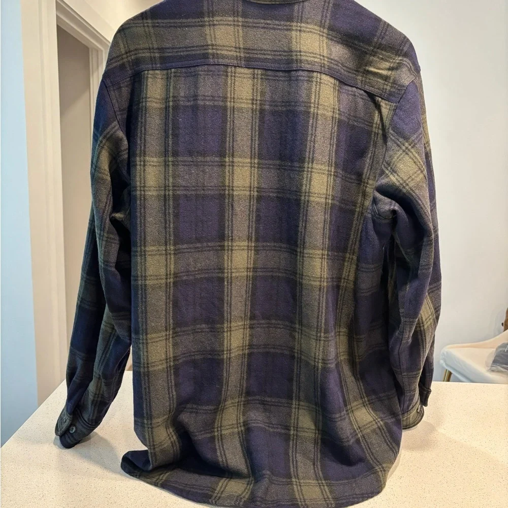 Woolrich Blue and Green Plaid Shirt, Men’s size L
